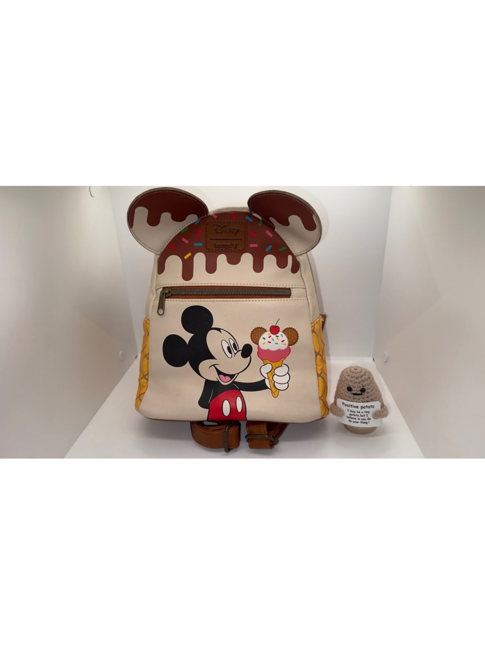 Loungefly Disney Mickey Mouse Waffle Ice Cream Mini Backpack